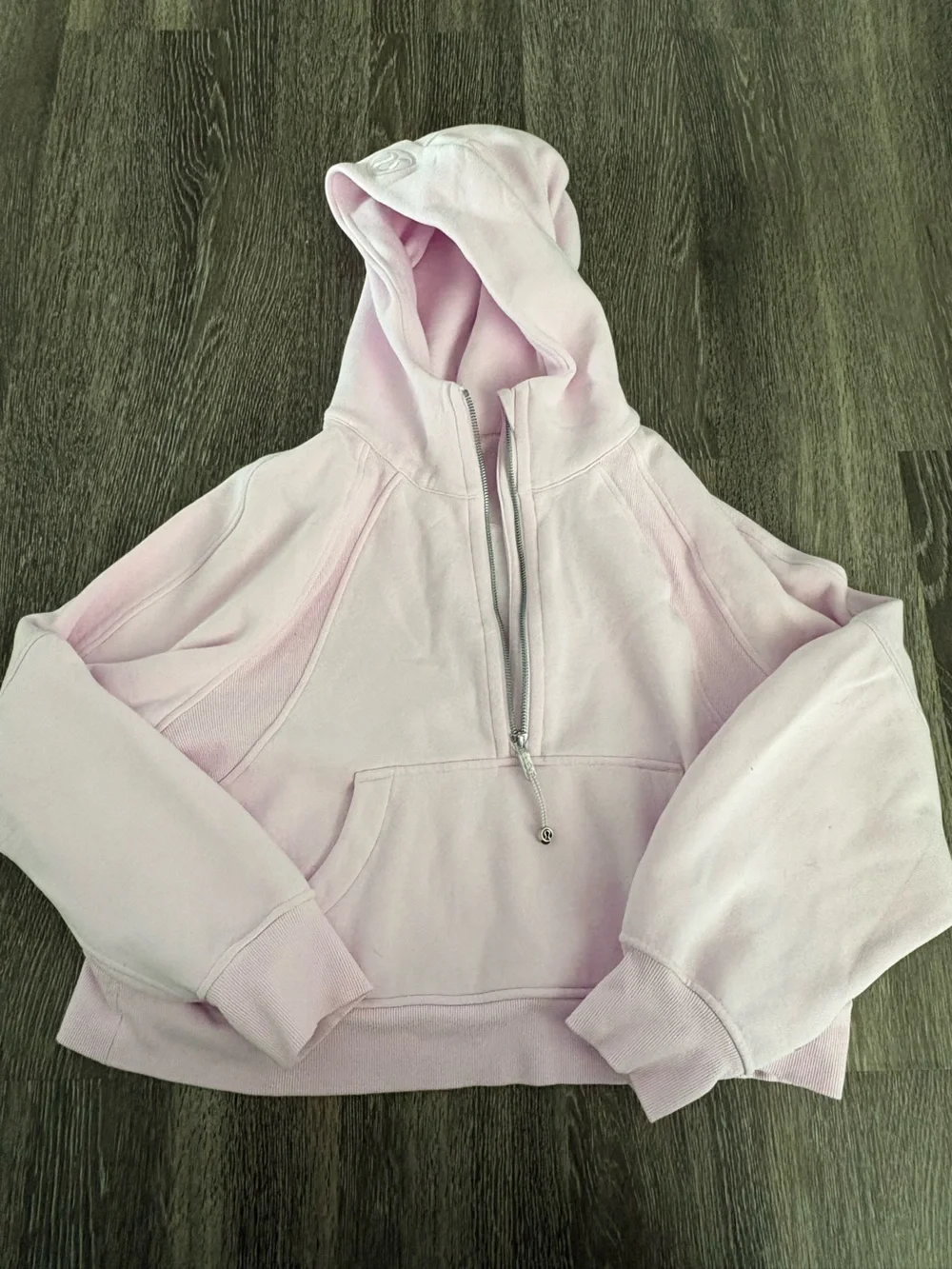 Lululemon Light Pink Quarter Zip Scuba Hoodie